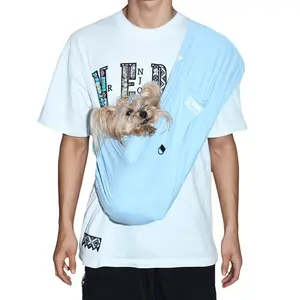 Skyblue Cool Feeling Cat Sling Carrier, Pet Sling Carrier, Large Bonding Sling Handsfree Carrier Pouch for Small Pets - Soft & Secure Design for Chinchillas, Hedgehogs, Rats, Sugar Gliders, Guinea Pigs & More. Dog Sling, Cat Pouch.