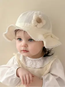 Baby Hat Spring Summer Sun Protection Cap, Cartoon Flower Fisherman Hat, Thin Cute Bucket Hat for Outdoor Play Walk Hike, 1-3 Years Old