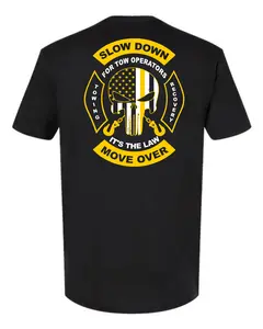 Slow Down Move Over Tow Truck Operator Shirt - Emergency First Responder Short Sleeve T Shirt by RAW Customz