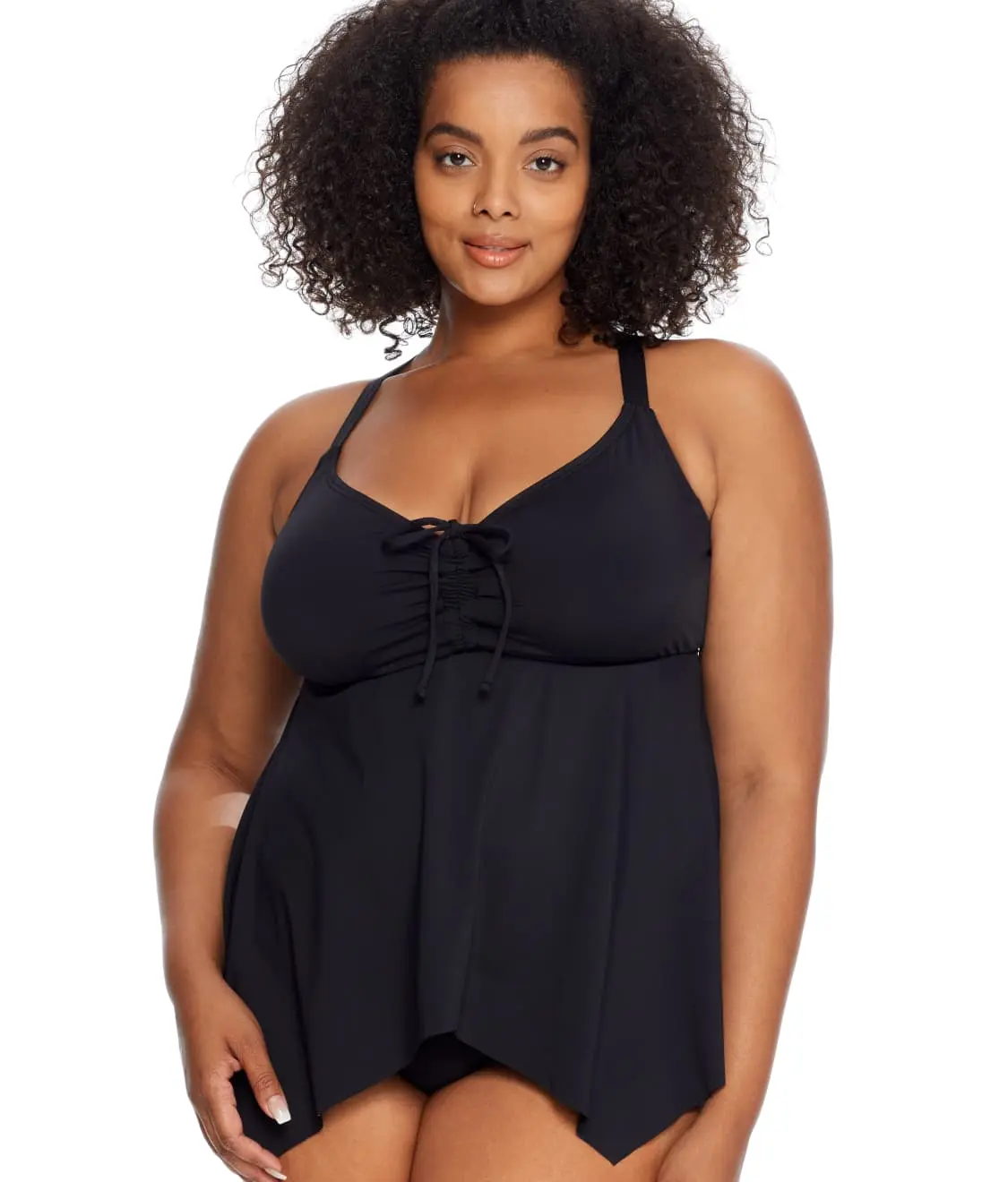 Plus Size Eco Onyx Sharkbite Underwire Tankini Top