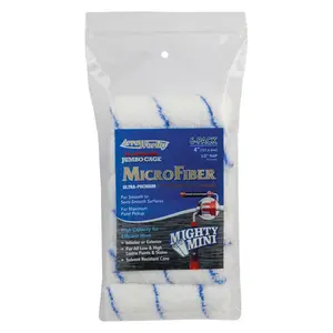 Arroworthy  Barracuda Microfiber 0.38 x 4 in. Jumbo Paint Roller Cover for Smooth to Semi-Smooth Surfaces - 6 Pack