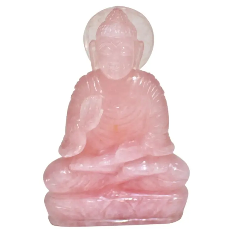 Natural Rose Quartz Buddha Pink Gemstone