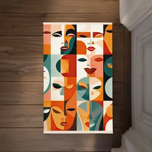 Begin Home Decor CODM2134S1JEUY 21 x 34 in. The Faces - Shapes Bedroom Indoor & Outdoor Door Mat for Decor
