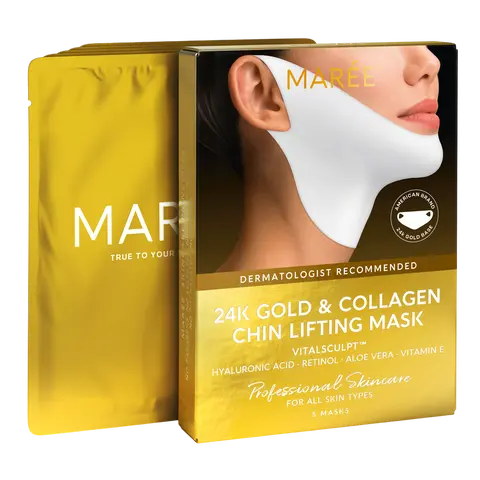 MARÉE V-Line Lifting Mask – Chin, Jawline & Neck Firming Mask – Collagen, PDRN, Hyaluronic Acid & More – 5 Masks campingessentials