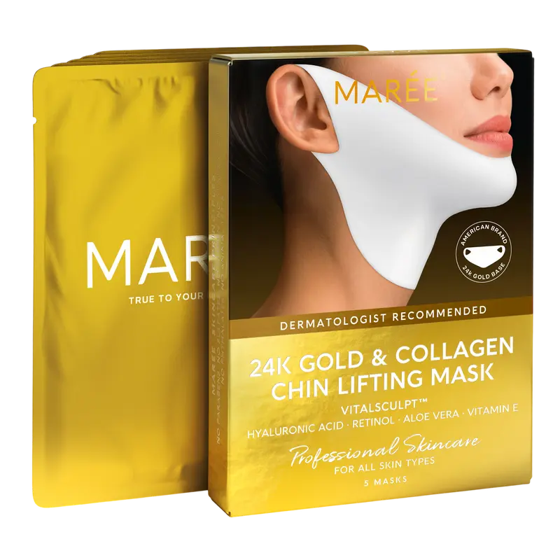 MARÉE V-Line Lifting Mask – Chin, Jawline & Neck Firming Mask – Collagen, PDRN, Hyaluronic Acid & More – 5 Masks campingessentials
