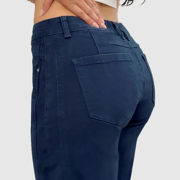 Flamingals Solid Stitch Detail Mid Waist Crop Baby Barrel Pants Without Belt Casual Summer Vibes Flamingals Solid Stitch Detail Mid Waist Crop Baby Barrel Pants Without Belt Casual Summer Vibes