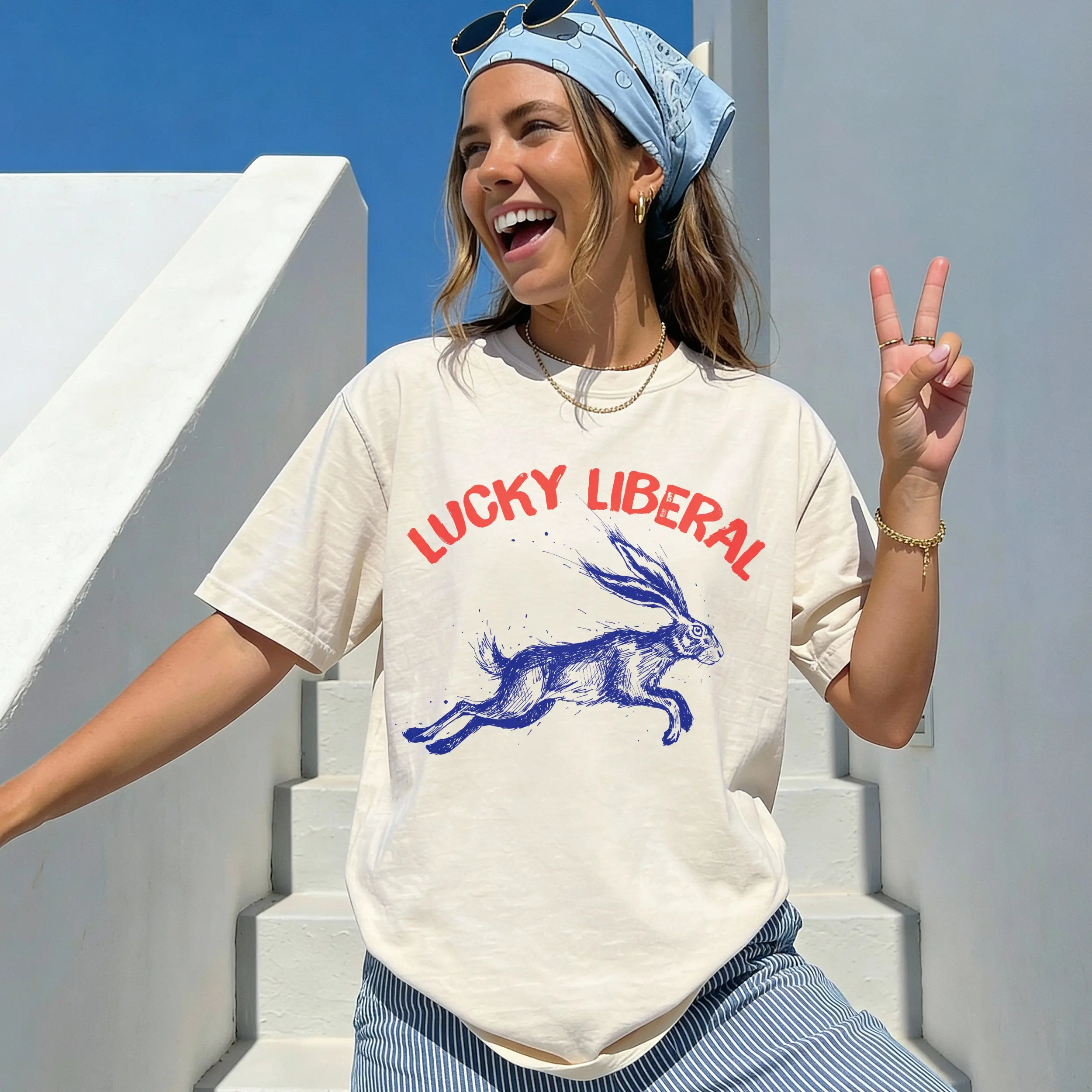 Lucky Rabbit Liberal T-Shirt, Anti Trump Midterm Election 26 Tee, Vote Blue Shirt