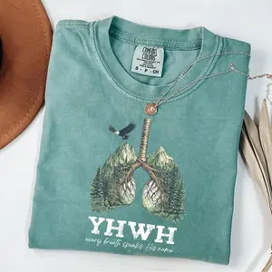 Comfort Colors YHWH Lungs Christian T-Shirt, Every Breath Speak His Name TShirt, Faith Apparel Tee, YHWH Lungs TShirts, Faith Tee