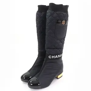 Pre-owned CHANEL Patent Leather Small Leather Goods COCO logo design 2way Boots