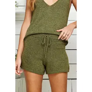 Olive Open Knit Short