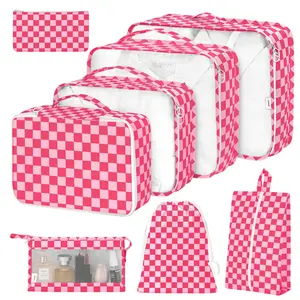 8 Set Packing Cubes for Suitcases,Packing Cube with Shoe, Cosmetics, Clothing, Travel Storage Packing Cubes, Luggage Organizer Bags, Travel Essential Storage Bags for Toiletries & Underwear, Travel Organization Pouch for Women & Men