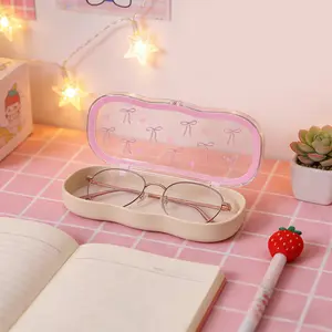 Glasses Case Hard Shell, Clear Eyeglass Case, Cute Holder for Sunglasses and Reading Glasses