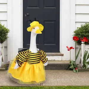 Festive Porch Goose Costume Set, Bee Festival Design, Multi-Functional Fabric Material, Outdoor Garden Lawn Art Decoration, Fits 17/23 Inch Gooses