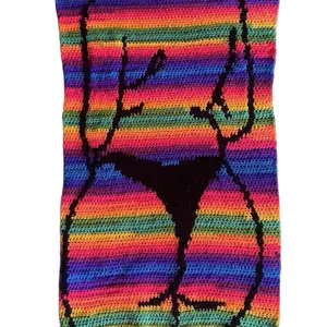 Rainbow lady crochet tapestry Decor