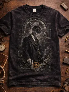 Vintage Peaky Blinders T-shirt, Shelby Distillery Graphic Tee, Tommy Shelby Revolver Design, Steampunk Style Shirt, Dark Aesthetic Shirt, Cillian Murphy T-shirt, Unisex Oversized Tee, Trendy Black T-shirt, Gift for Peaky Blinders Fans, Streetwear Tee