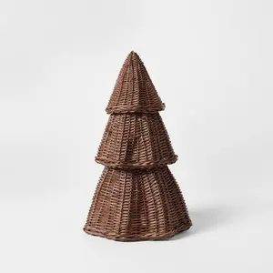 Scalloped Rattan Christmas Tree from Threshold designed with Studio McGee