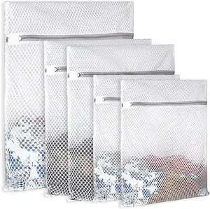 Mesh Laundry Bags for Delicates,Durable Zipper Wash Bags for Delicates, Lingerie, Bras, Underwear, Baby Clothes - Protect Garments in Washing Machine, 5-Piece Set (3 sizes)