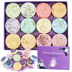 Shower Steamers Aromatherapy, 12-Pack Soothing Gentle Shower Bombs with Essential Oils, Perfect Birthday Gift for Women, Self-Care Spa Treatments