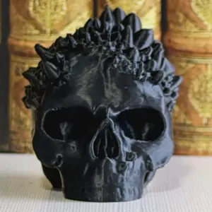 Black Crystal Skull Shelf Sitter