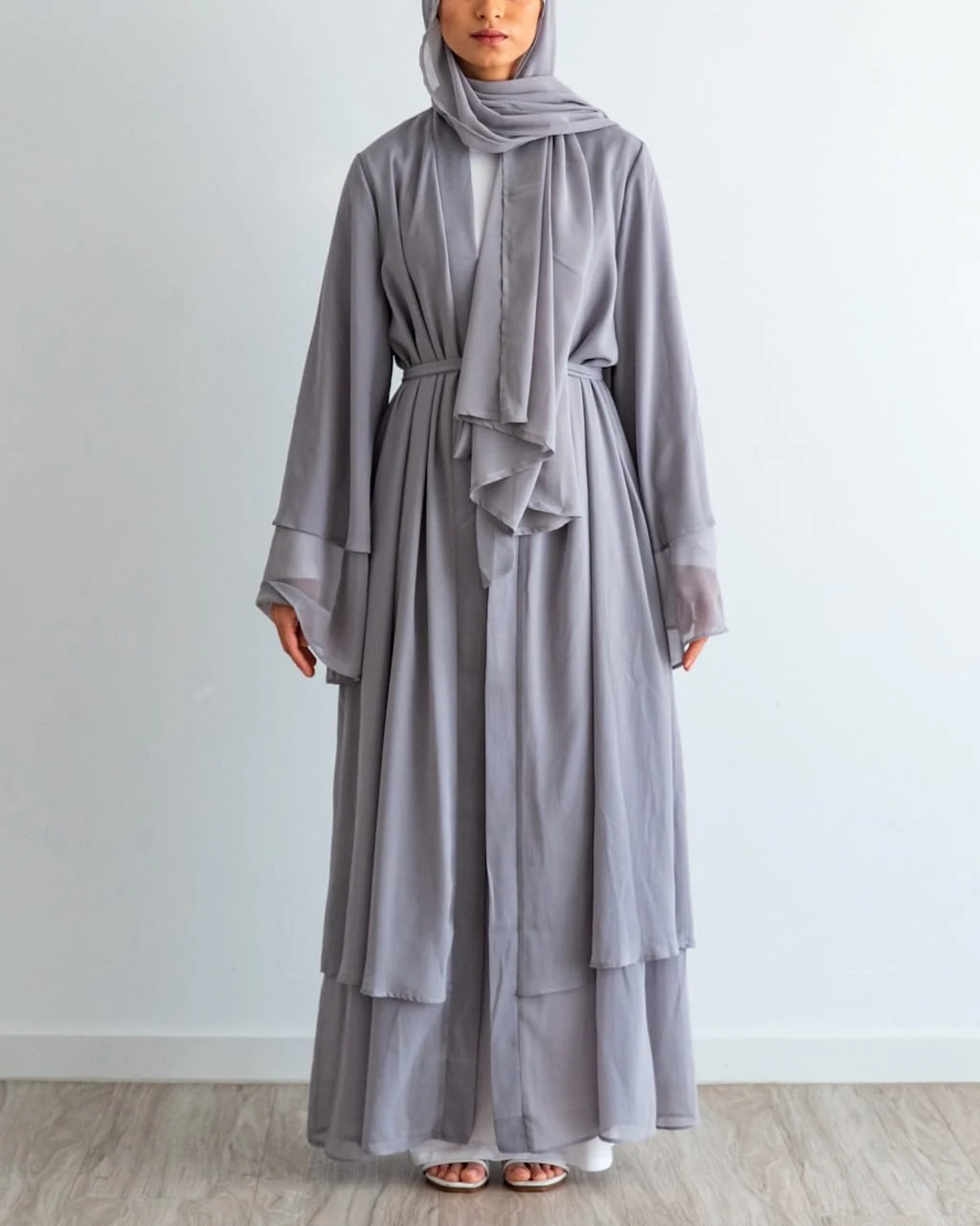 Aisha Abaya with Hijab - Silver