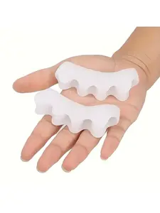 Soft Gel Toe Separators Set of 2, No Formaldehyde Waterproof Non-Latex, Washable Reusable Foot Care Tool for Men and Women Pedicure