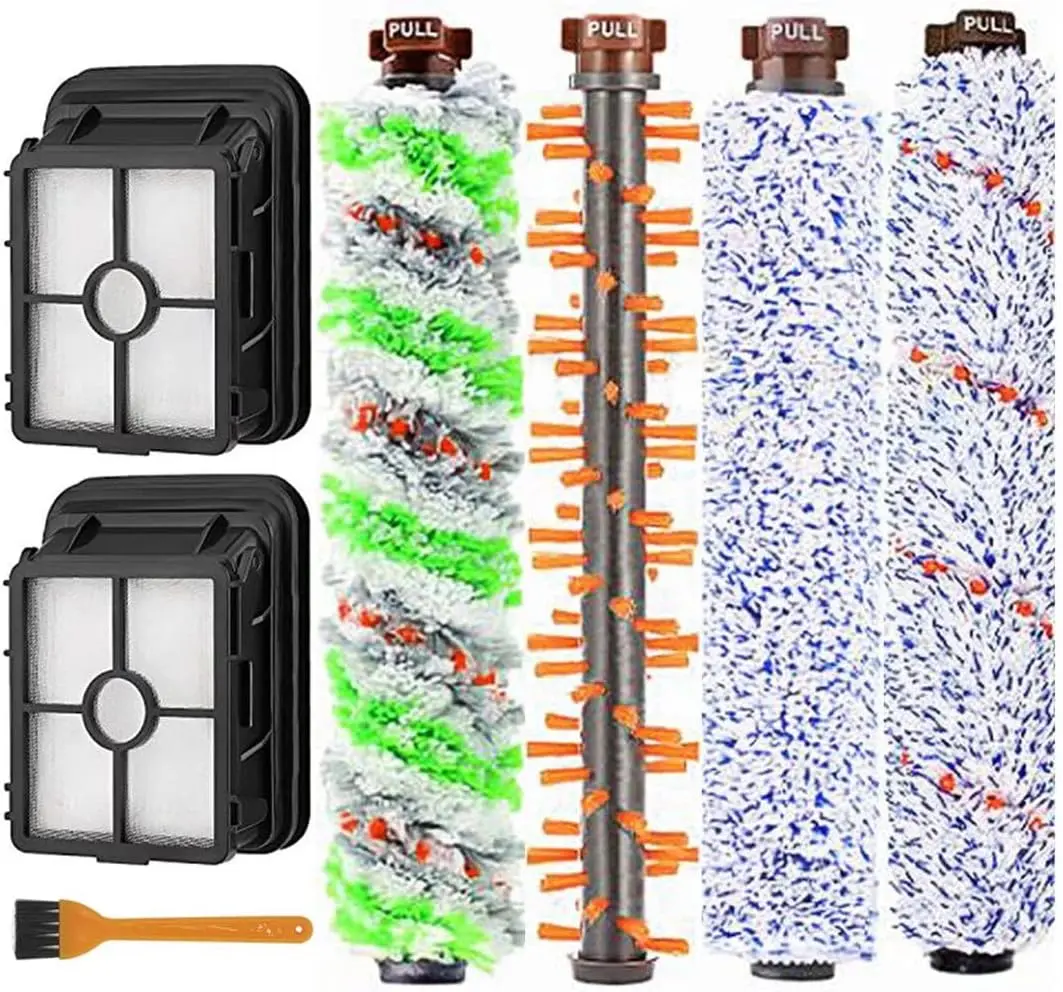 Replacement Parts for Bissell CrossWave 1785 2306 2551 Series Wet Dry Vacuum Cleaner, 1785A 2306A Replacements 1 Set Pet & Multi Surface &  Floor & Area Rug Brush Rolls and 2 Pack 1866 Filters