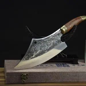 Premium kitchen Knife - Hand-Forged Slicing Knife for Kitchen, Sharp Chef Knife for Chopping and Bone Cutting with White Tiger Relief Making it the Perfect Kitchen Tool