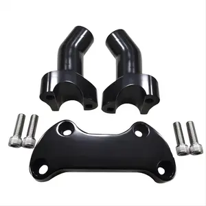 Black Top Cover 3.5 Inch Handlebar Risers Clamp for Harley Dyna Softail Sportster XL