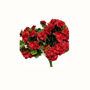 Artificial geranium flowers are UV-resistant, suitable for weddings, homes, hotels, offices, weddings, parties, home gardens, porches, cottage decorations, courtyards, window frame decorations, and Valentine's Day.