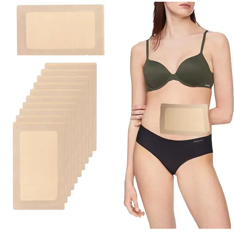 10Pcs Castor Oil Pack Wraps - 8.66in*4.4in Self-Adhesive Body Care Patches, High-Absorbent Organic Cotton Flannel, Anti-Leakage No-Wash, Gift Boxed for Travel,Wedding,Birthday,Anniversary,Advanced Years, Liver Detox Moisturizing Support (Oil Not Included)