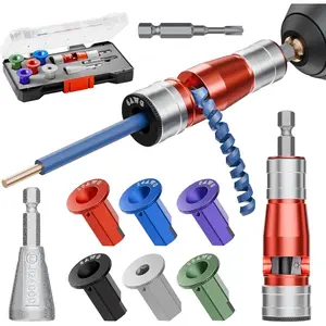 8 in 1 Wire Stripper for Drill, Wire Stripping Tool and Twisting Connector Set, Quick Release Fitting Adjustable Cable Stripper, Tool Kit, Hand Tools, Screwdriver, Heavy Duty, WrenchQuesear