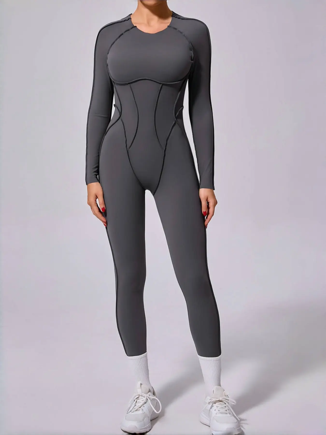 Women's autumn and winter one-piece sports yoga suit hollow back bodysuit three-dimensional tight sports fitness clothes Workout Jumpsuit Sporty Comfy Jumpsuit