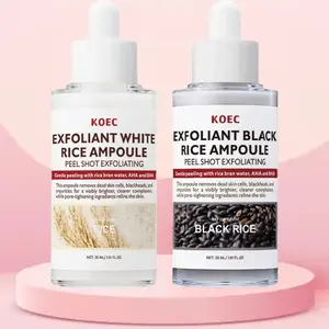 Koec and Rice Exfoliating Essence Set for Smooth Skin, Gentle Exfoliation and Hydration, Perfect Skincare Gift Set, Daily Radiant Skin, Black Rice Ampoule