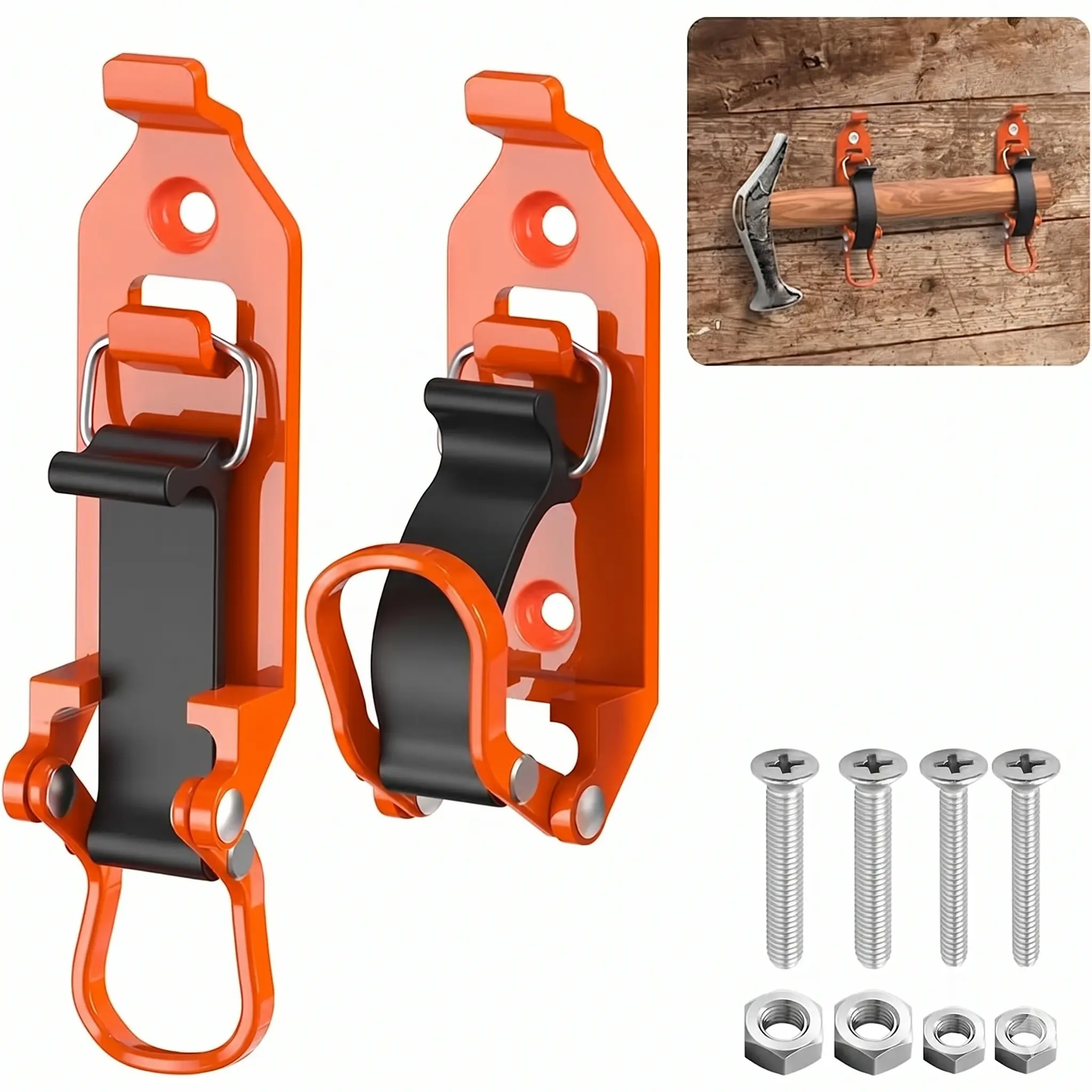 2Pcs Heavy Duty Shovel Mount for Roof Rack - Quick Release Kit with Screws & Nuts, Wall Mounting Brackets for Truck Storage, Garage Shovel Holder, Bike Organizer (Father's Day Gift)