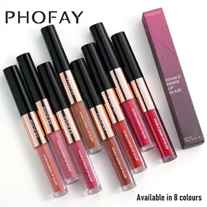 PHOFAY Double-Head Non-Stick Lip Gloss - Cosmetic Lipstick for Lip Care with Glossy Finish