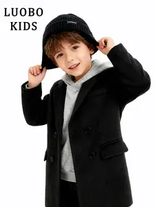 [Bebekids] Long Casual Coat for Fall & Winter, Warm Jacket, Loose-Fitting Design with Pockets, Ideal for Kids Aged 90-160cm-24227