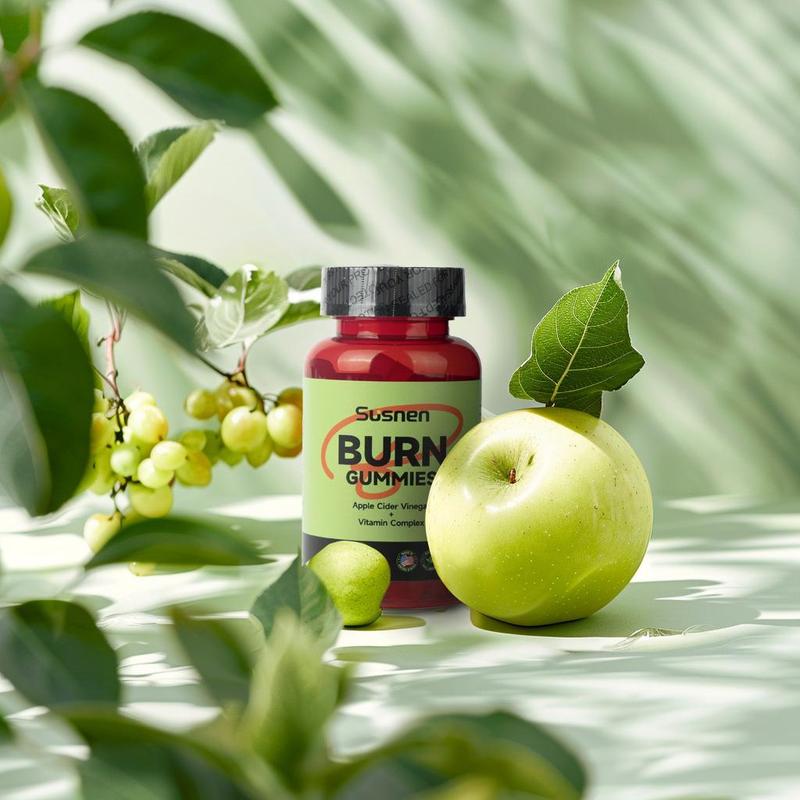 Susnen -BURN-Gummies -Dietary Supplement - Apple Cider Vinegar and Lactobacillus - Apple Cider Vinegar + Vitamin Complex - 60 Gummies