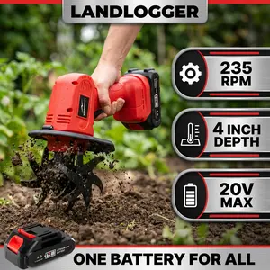 20V Mini Tiller Cordless – 235 RPM, 4" Depth, 2.2 lbs, One-Hand Garden Cultivator for Small Spaces