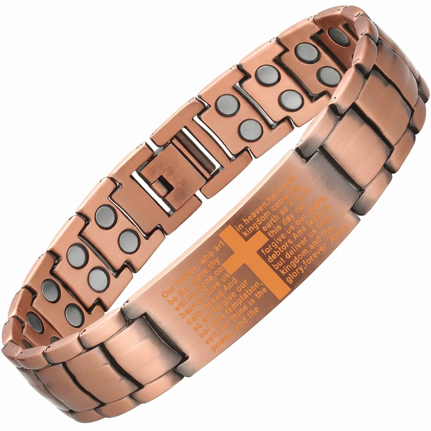 Magnetic Therapy Bracelet for Men & Women – 99.9% Pure Copper, 3500 Gauss Magnets, Hypoallergenic Wellness Jewelry, Strong Copper Bracelet, bezel tennis couple premium fold-over clasp high appearance pulsera sanadora tiktok #TikTokShopDealsforYouDays