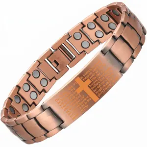 Magnetic Therapy Bracelet for Men & Women – 99.9% Pure Copper, 3500 Gauss Magnets, Hypoallergenic Wellness Jewelry, Strong Copper Bracelet, bezel tennis couple premium fold-over clasp high appearance pulsera sanadora tiktok #TikTokShopDealsforYouDays