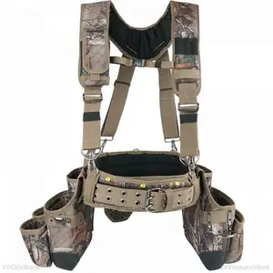 Camo Tool Belt with Suspenders Camouflage Tool Bag Supenders Framers Comb Apron Tool Belt Construction Tool Pouch Suspenders Heavy Duty Carpenter Suspension Rig for Electrician FFVentureVibe8