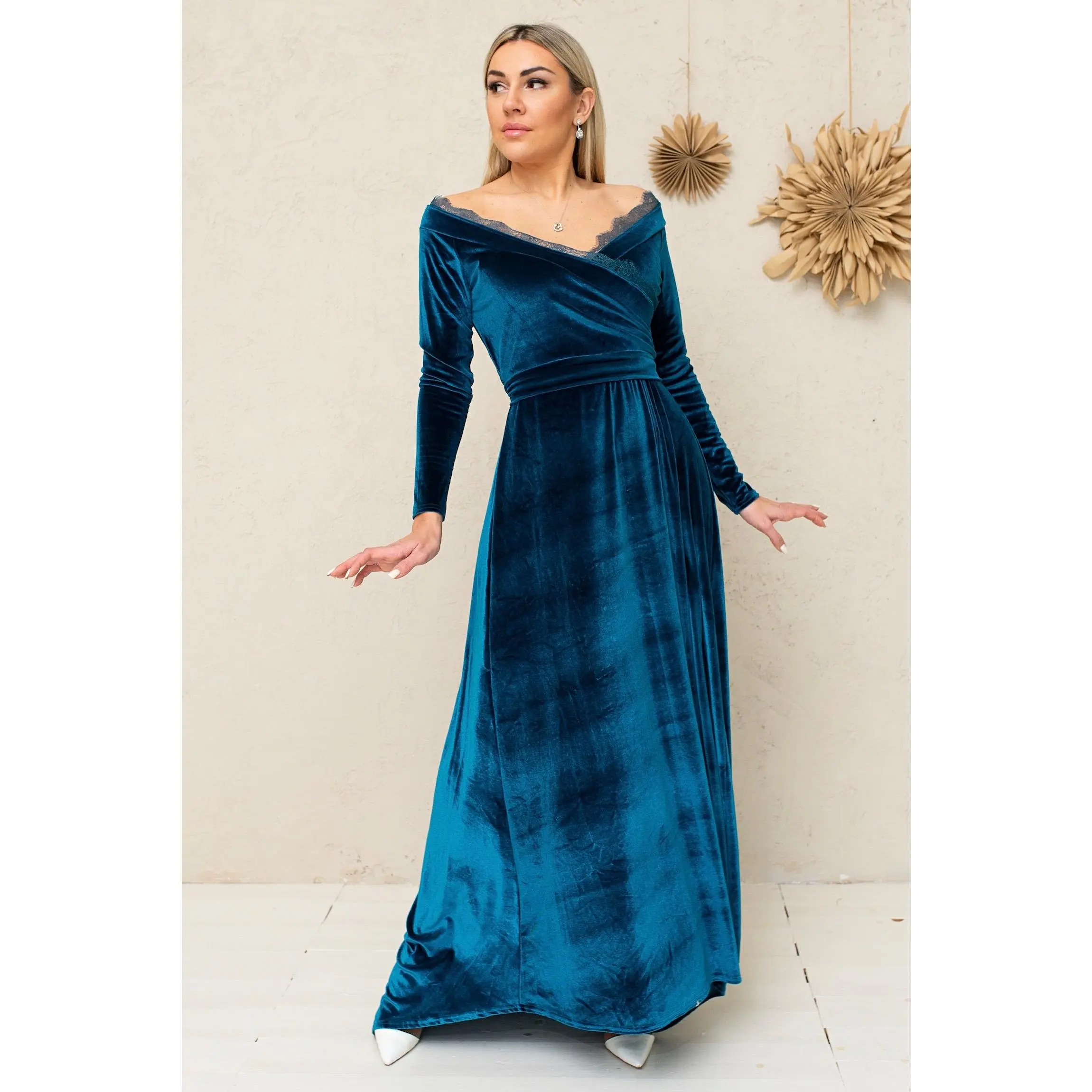 Velvet Lace Bridesmaid Gown Elegant Formal Dress with Lace Back - TikTok Shop Velvet Lace Bridesmaid Gown Elegant Formal Dress with Lace Back - TikTok Shop