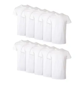 Hanes Men's Super Value Pack White Crew T-Shirt Undershirts, 10 Pack