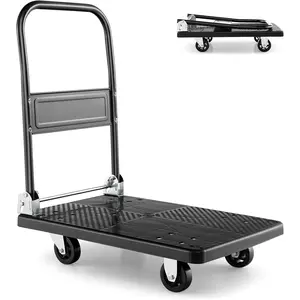 Foladable Push Cart , 440 lbs Heavy Duty Moving Platform Hand  with 360? Swivel Wheels, Moving Flatbed Cart Platform  Cart for Groceries, Warehouse