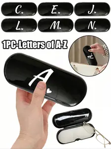 Stylish Eyewear Organizer Box, A-Z Letter Print Design, Portable Storage Solution for Sunglasses & Accessories, Ideal Gift Choice