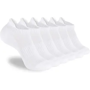 Womens Ankle Socks 6 Pairs Cushioned Running Athletic No Show Socks With Tab