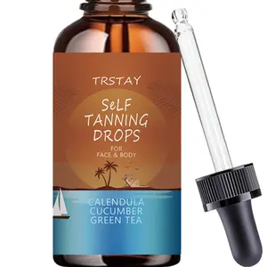 Trstay Self-Tanning Moisturizing Bronzing Drops with Calendula, Cucumber, Tea, Aloe, Chamomile, Moisturizing & Soothing Formula for Face & Body