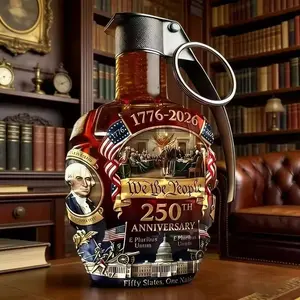 Viral Grenade Whiskey Bottle 1776-2026, Airtight Sealed Borosilicate Glass Decanter, Durable Design for Long-Lasting Use, Home Bar Accessories