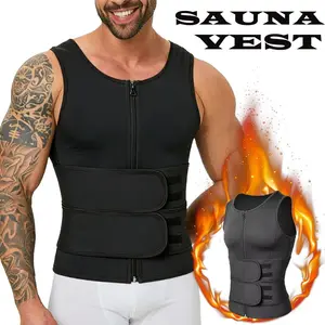 Men's sauna sweat waist trainer vest Double Layer  Compression Vest,  Tummy Control Body Shaping Sleeveless Undershirt  Suit  Shapewear