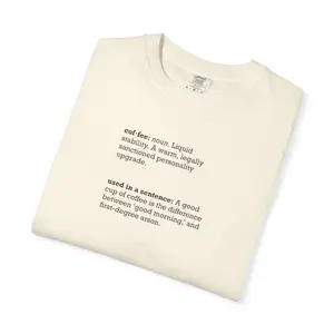 Vocab Lesson Tee: Coffee - Medium Crew Neck Short Sleeve Casual Cartoon Tee for Coffee Lovers & Caffeine Addicts